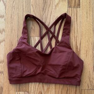 Lululemon sz 6 Free to Be Serene Crisscross Sports Bra - Brown Rust great cond